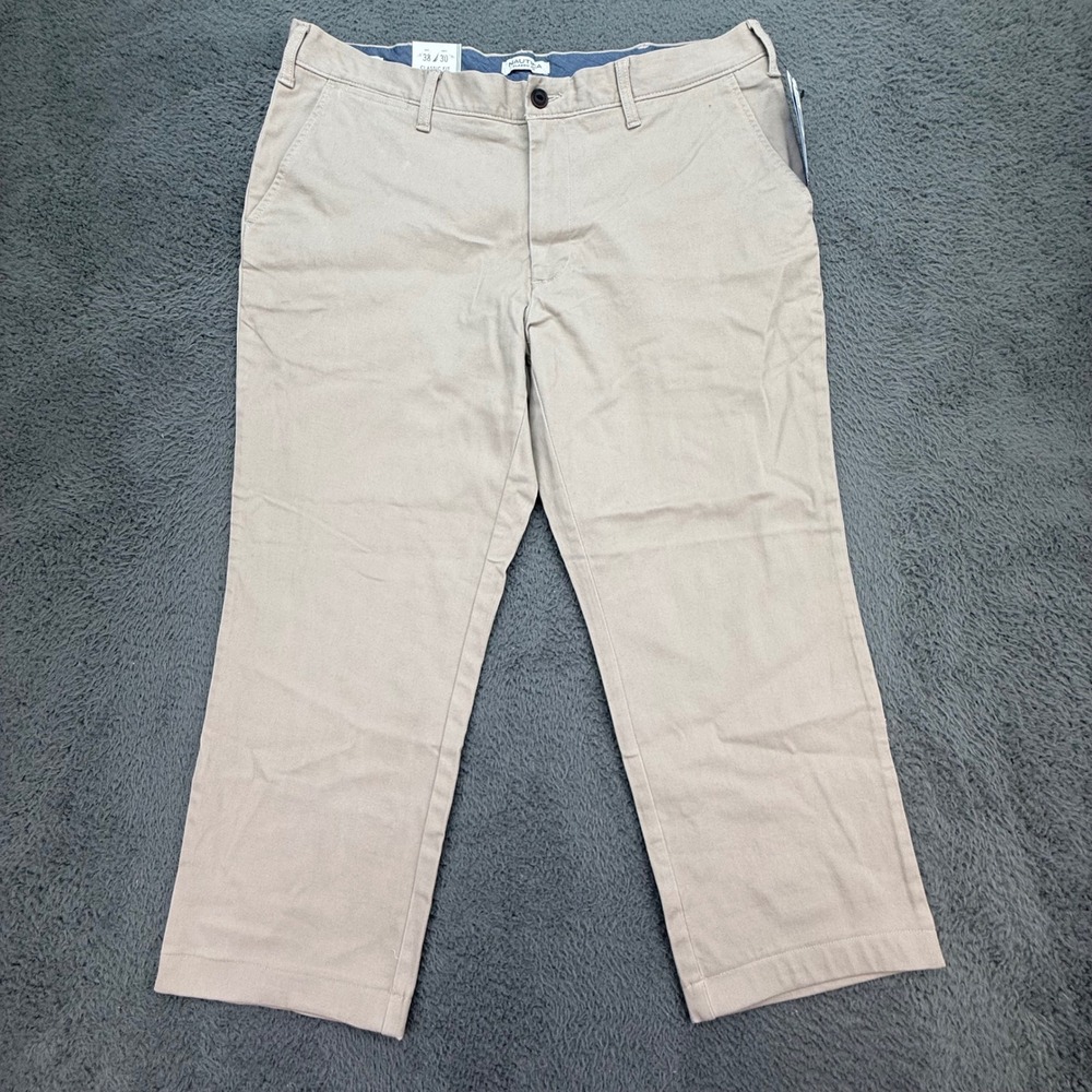 Nautica Clipper Pant Mens 38x25.5 Altered Tan NauticaFlex Classic Fit Khaki